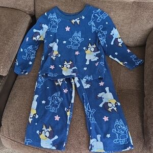 Lucy Blue Cartoon Print Kids Pajama Set